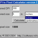 Mihov DPI to Pixel Calculator freeware screenshot