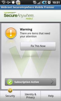 Webroot SecureAnywhere Premiere for Android freeware screenshot