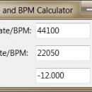 Sample Rate and BPM Calculator freeware screenshot