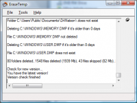EraseTemp freeware screenshot