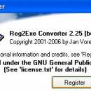 Reg2exe freeware screenshot