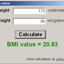 BMI Calculator freeware screenshot