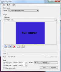 Cover Printer freeware screenshot