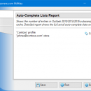 Auto-Complete Lists Report freeware screenshot